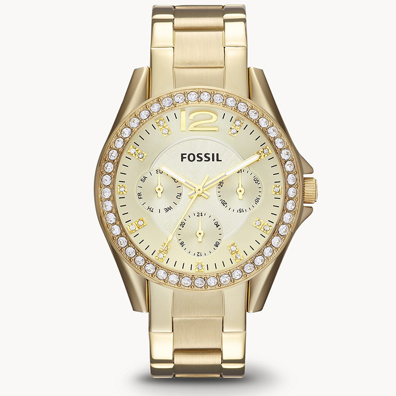 Fossil - Riley Multifunction Gold-Tone Stainless Steel Watch ES3203